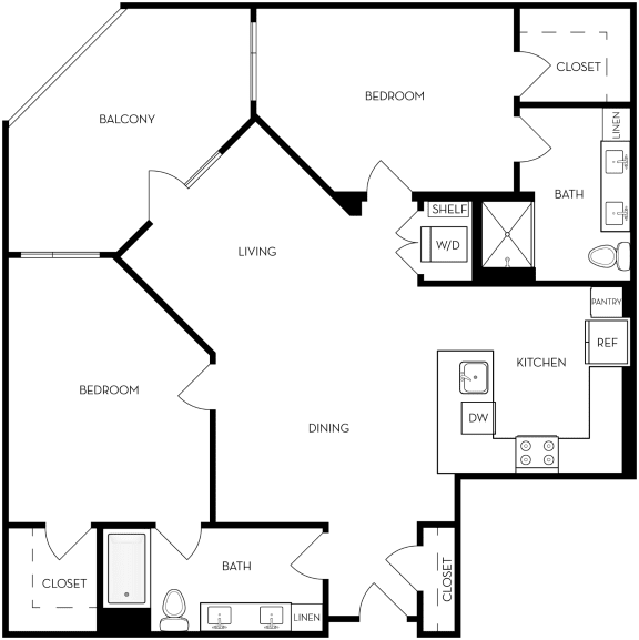Trovita Rio Apartments in Tempe, Arizona 2x2 Floor Plan