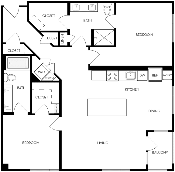 Trovita Rio Apartments in Tempe, Arizona 2x2 Floor Plan