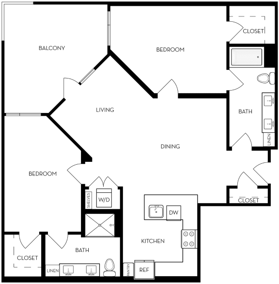 Trovita Rio Apartments in Tempe, Arizona 2x2 Floor Plan