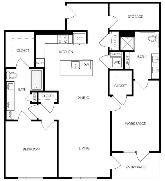 Trovita Rio Apartments in Tempe, Arizona Live Work Floor Plan