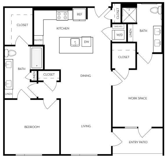 Trovita Rio Apartments in Tempe, Arizona Live Work Floor Plan