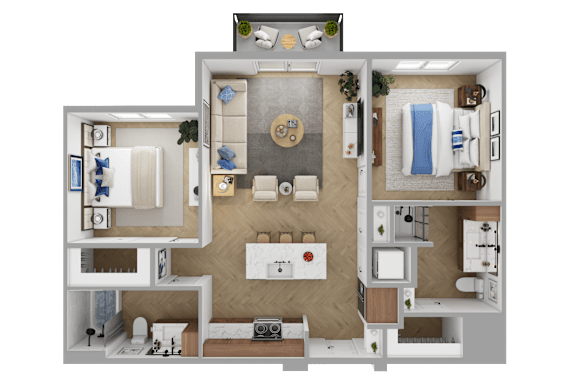 a floor plan of a house with a bedroom and a living room