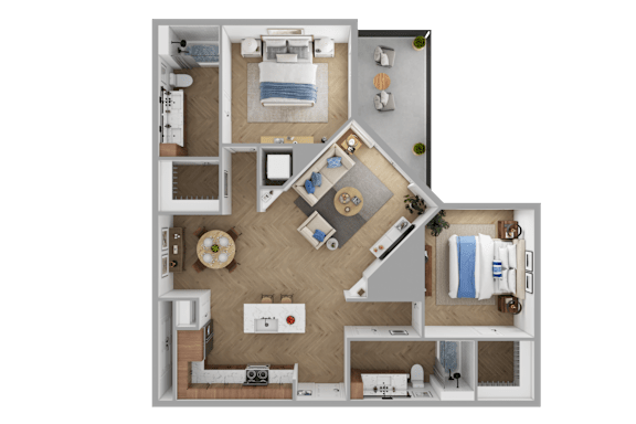 a floor plan of a house with a bedroom and a living room