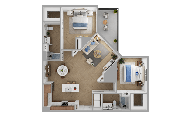 a floor plan of a house with a bedroom and a living room