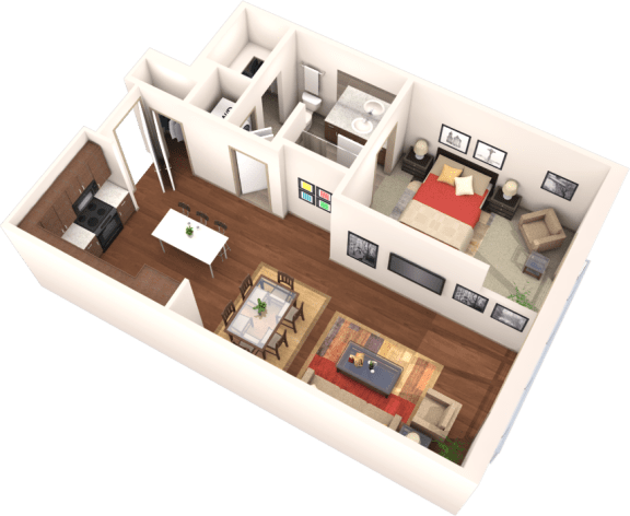 Veranda Highpointe Apartments Elbert 3D Floor Plan