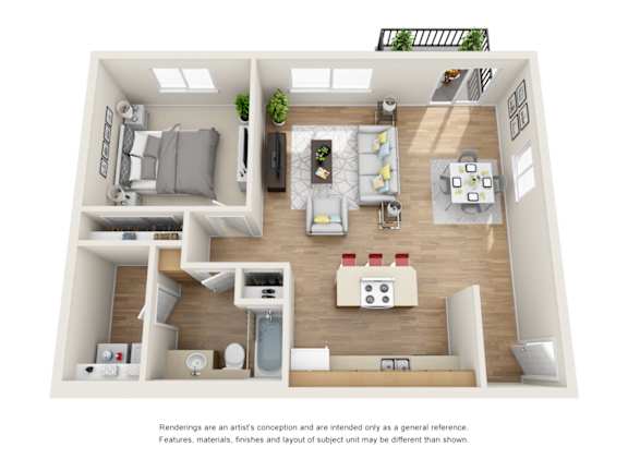 Villas at Tullamore Apartments in Post Falls, Idaho One Bedroom Floor Plan