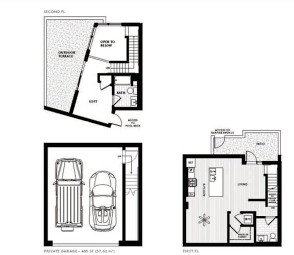 Vinz on Fairfax Apartments in Los Angeles, California D2 Floor Plan