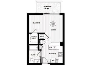 Vinz on Fairfax Apartments in Los Angeles, California E1 Floor Plan