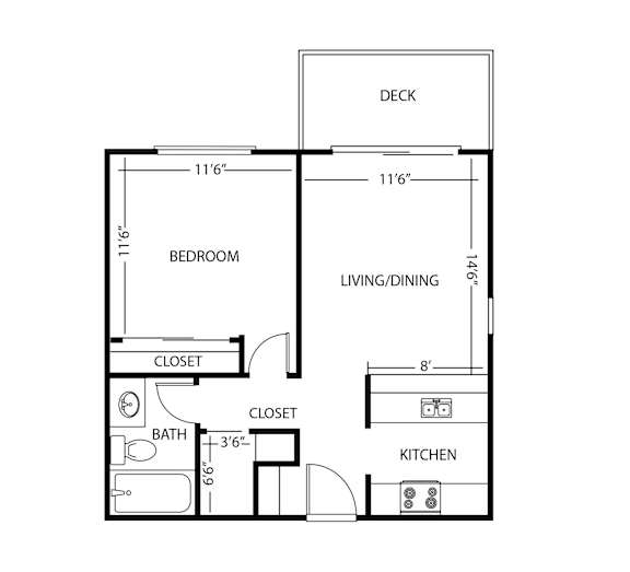 Vue Kirkland Apartments in Kirkland, Washington One Bedroom Floor Plan