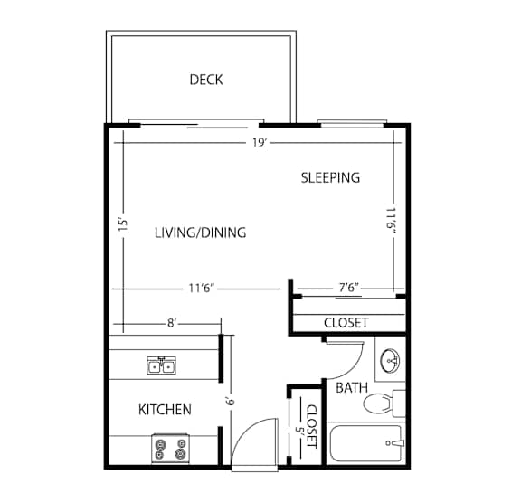 Vue Kirkland Apartments in Kirkland, Washington Studio Floor Plan