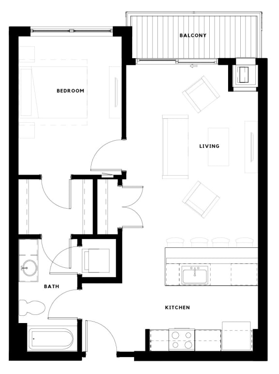 Alton Heights in Kansas City, Missouri One Bedroom Floor Plan
