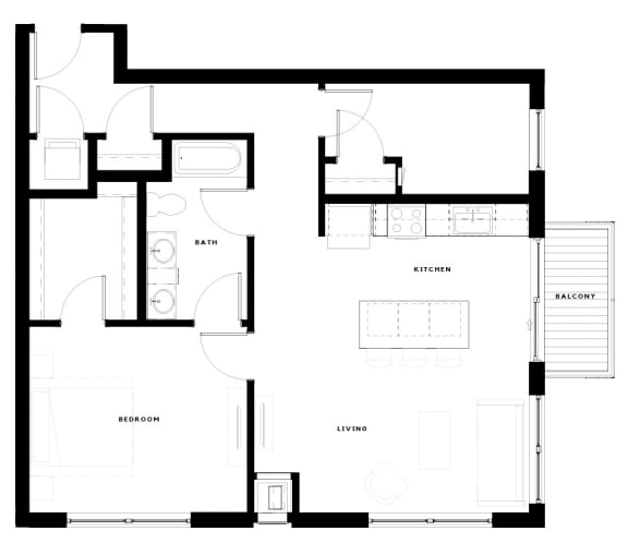 Alton Heights in Kansas City, Missouri One Bedroom Floor Plan