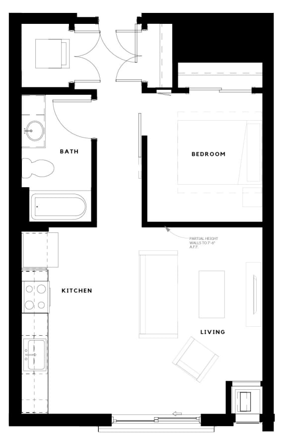Alton Heights in Kansas City, Missouri One Bedroom Floor Plan