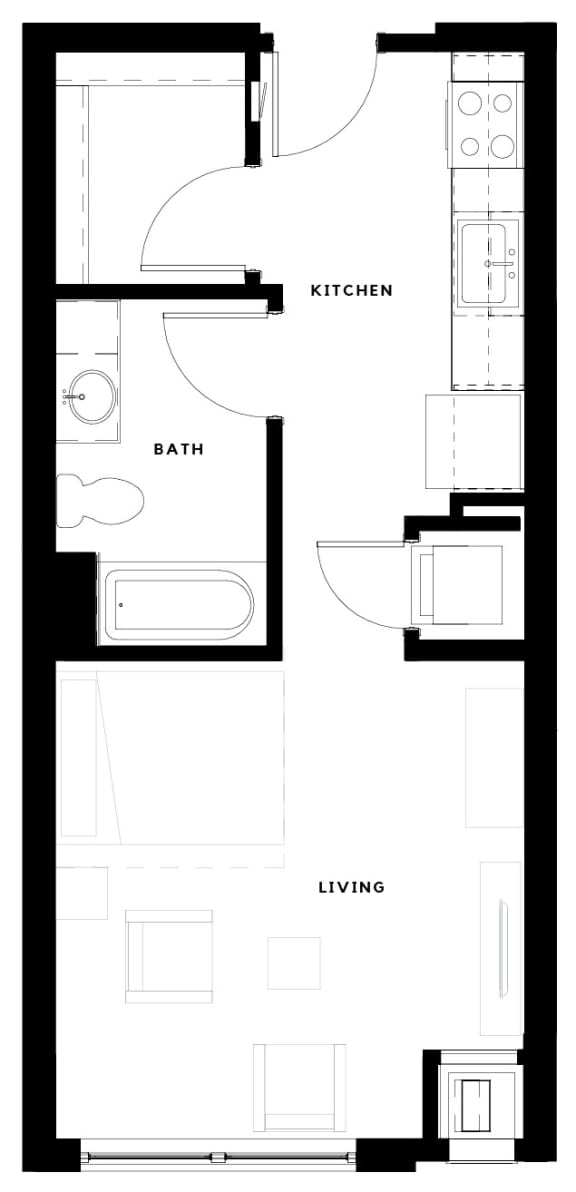 Alton Heights in Kansas City, Missouri Studio Floor Plan