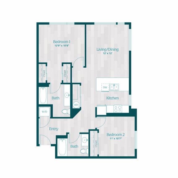 Zinnia Apartments in Shoreline, Washington C2 Floor Plan