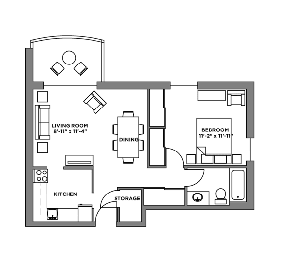 Floor Plan  1 Bedroom Horizon Suite