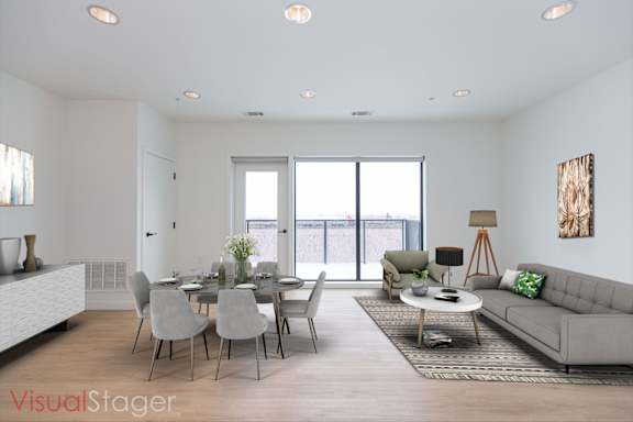 Spacious Living room and Dining room at Cannery Flats, Bozeman, Montana