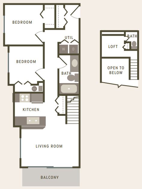 Floor Plan  2 Bedroom With Loft