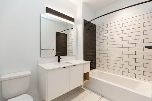 Bathroom with toilet and sink at Cannery Flats, Bozeman, Montana