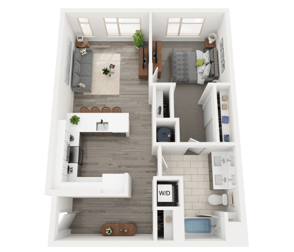 a1 floor plan  1 bedroom with 2 baths  1192 square feet