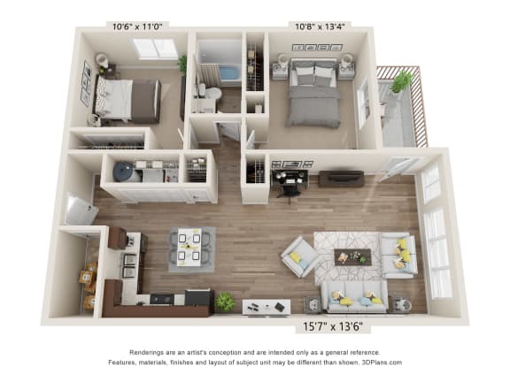 a floor plan of the acadia  at Brooklyn West, Missoula, 59808