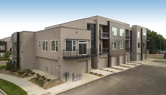 a large apartment building at Cycle Apartments, Fort Collins, CO