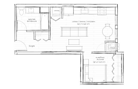 Studio B Floorplan at Cannery Flats, Bozeman,