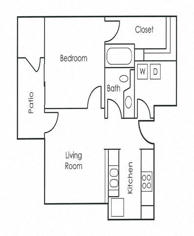 1BD x 1BA Floor Plan at Village at Westmeadow Apartments, Colorado, 80906