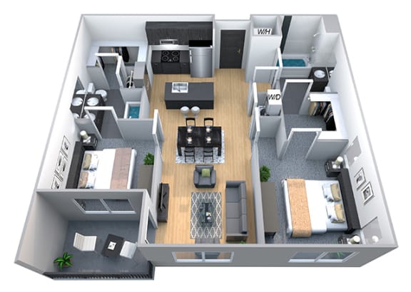 2 bed 2 bath A at Cycle Apartments, Fort Collins, Colorado