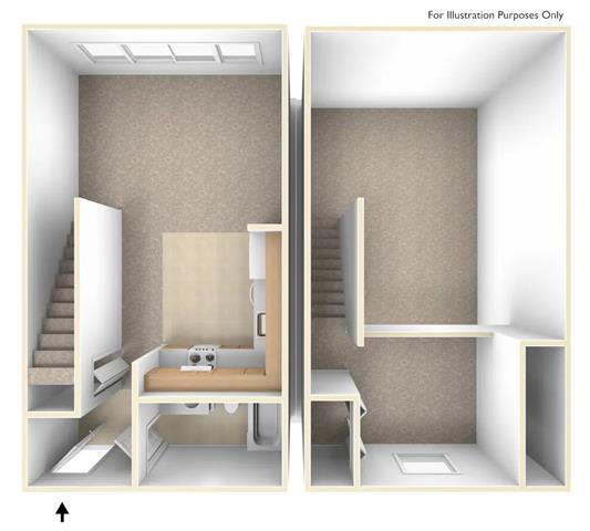 Studio With Loft 1 bath Floor Plan at River Walk Apartments, Boise, ID