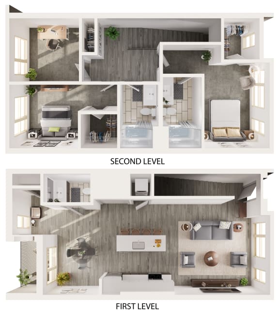 a floor plan of a house with a bedroom and a living room