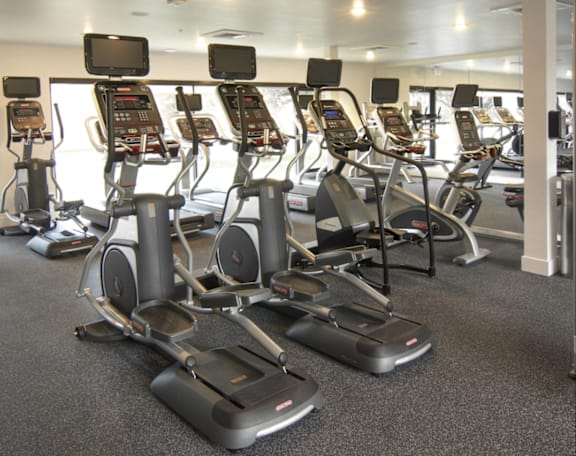 a group of exercise bikes at Cycle Apartments, Colorado