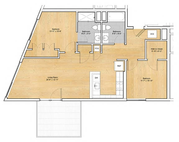 Floor Plan at 605 Concord at Fresh Pond Apartments, Massachusetts, 02138