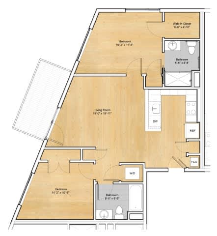 Floor Plan at 605 Concord at Fresh Pond Apartments, Massachusetts, 02138