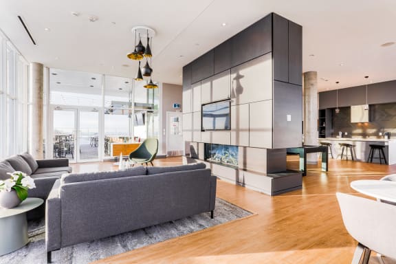 Living Room with Fire Place