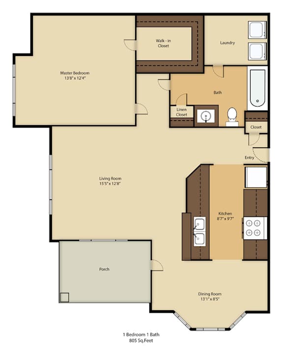 a floor plan of a residence with a bedroom and a living room