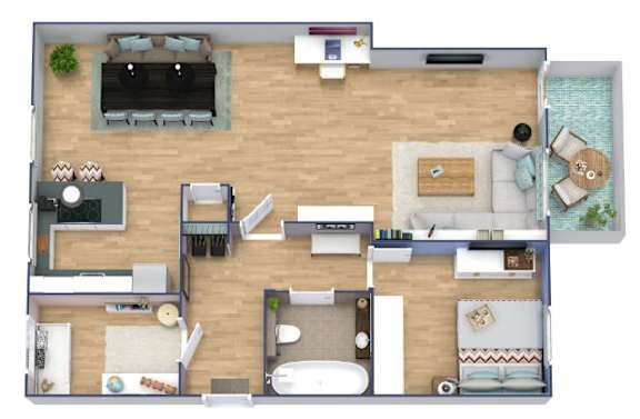 a floor plan of a house with a bedroom and a bathroom