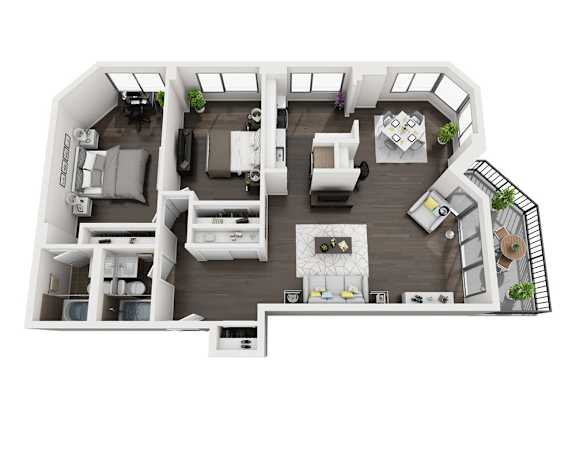 a234 floor plan  1 bedroom  129
