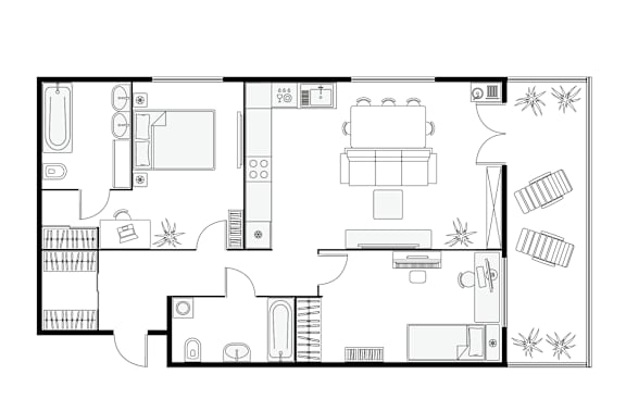 a black and white floor plan of a house