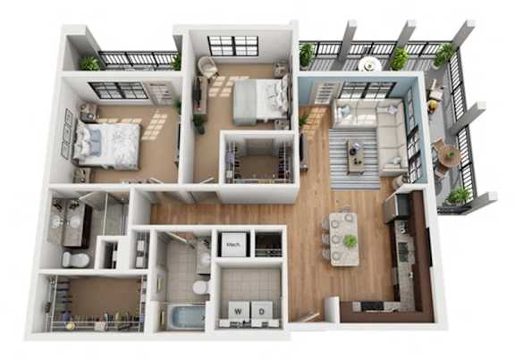 a floor plan is shown of a two bedroom apartment
