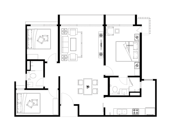 a drawing of a floor plan of a house
