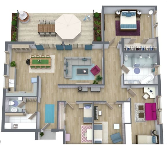 a floor plan of a house with a bedroom and a living room