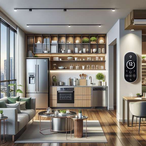 A modern kitchen with energy efficient appliances