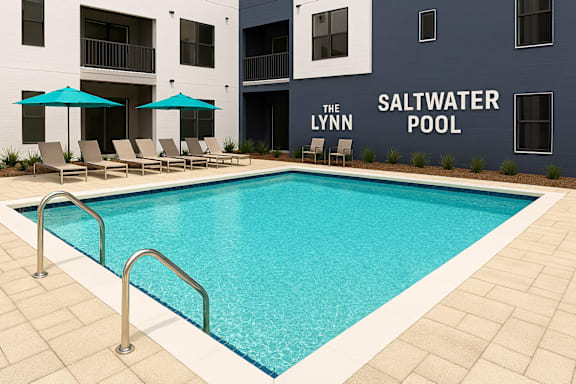 Saltwater pool at the Lynn apartments.