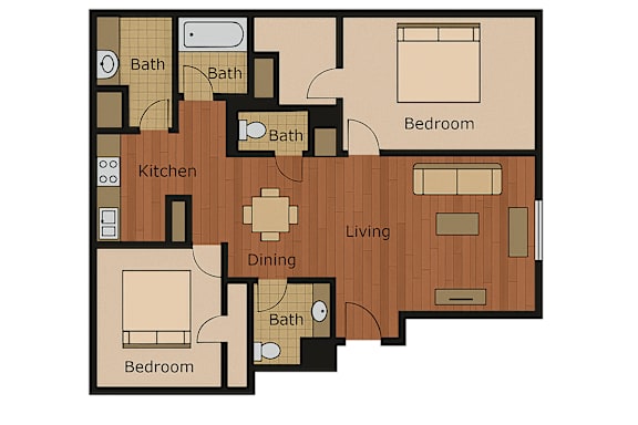 a 3d floor plan of a house with a garden
