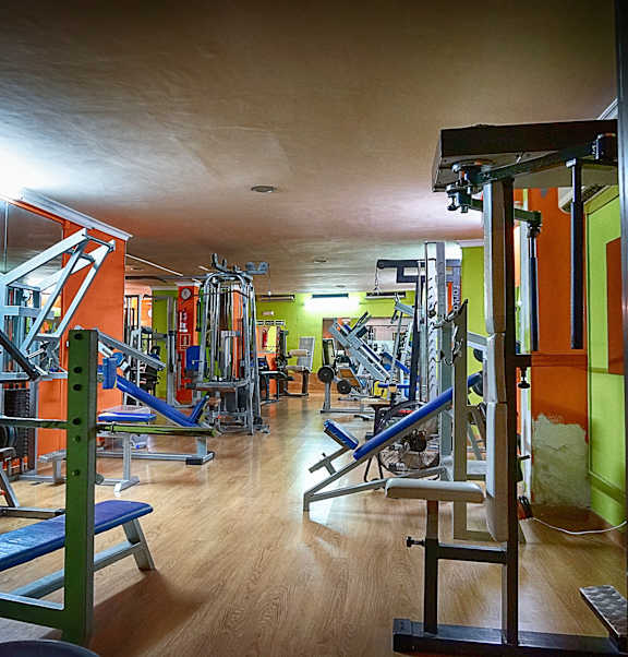 colorful fitness studio