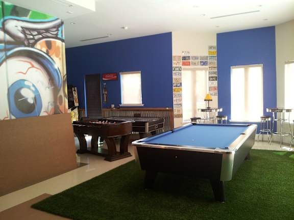 recreation room with pool table
