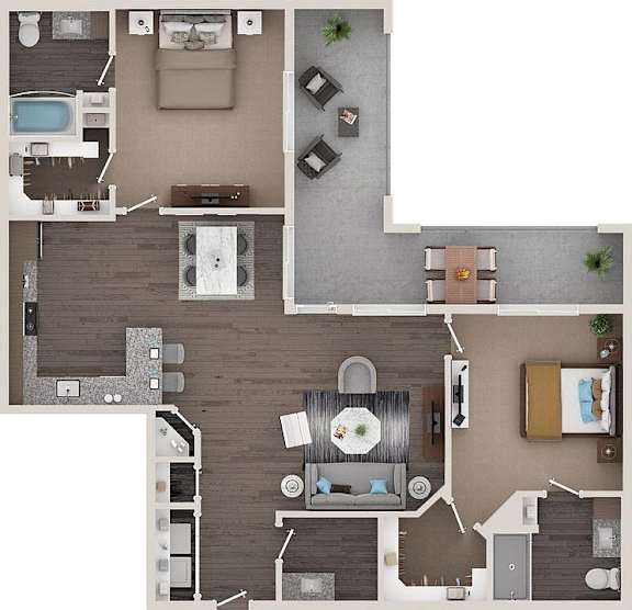 a floor plan of a house with a bedroom and a living room