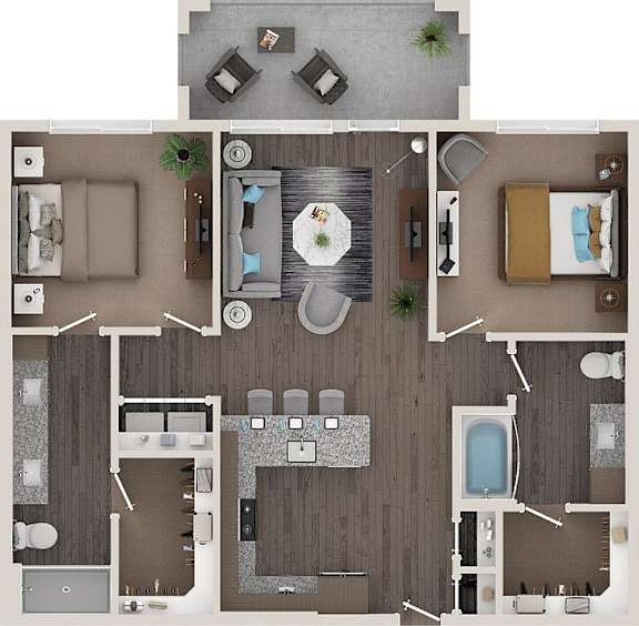 a floor plan of a house with a bedroom and a living room