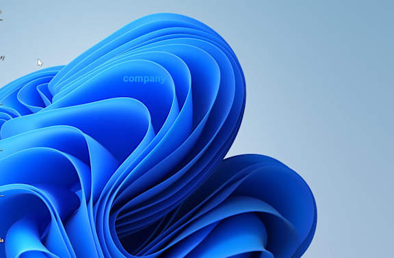 A blue abstract design with the word "company" written on it.